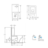 Toilette au sol Offre Spéciale Toilette deux pièces en céramique en gros pour salle de bain domestique WC Ensemble de toilette
