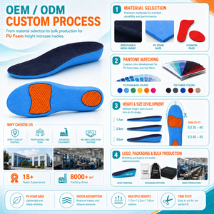 Semelles intérieures personnalisées <span class=keywords><strong>en</strong></span> mousse PU à haute densité, élastiques, respirantes, à rebond élevé, confortables pour le sport, absorbant les chocs, augmentant la <span class=keywords><strong>hauteur</strong></span> - Product Image 5