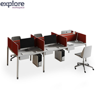 Cloison de bureau moderne personnalisée en forme de L poste de travail modulaire compartiments meubles ordinateur bureau poste de travail pour bureaux