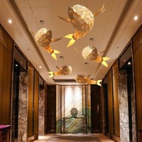 Lustre suspendu rustique en bois fait main BGST, luminaire décoratif en forme de poisson pour îlot, ferme, restaurant