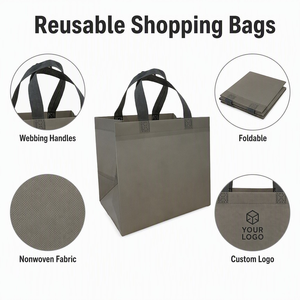 Richer Reusable PP Nonwoven Carrier <b>Bags</b>-High Capacity Reinforced Heat-Seal Handles Custom Logo Sublimation Digital Printing - Product Image 4