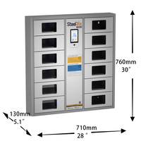 Casier d'étudiant en métal d'armoires de charge intelligentes de clé de stockage en acier de 12 portes personnalisées techniques exquises