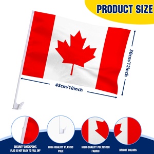 Bandera para Ventana de Auto con Diseño de Hoja de Arce, Resistente a la Decoloración, 12x18 Pulgadas, Personalizada, Doble Cara, con Clip y Soporte, para Deportes - Product Image 2