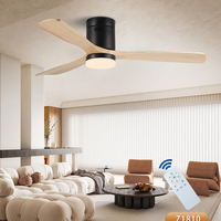 Nouveau Design Villa House Bois Antique Ventilateur de Plafond Led Rustique à 3 Pales avec Télécommande Lumineuse