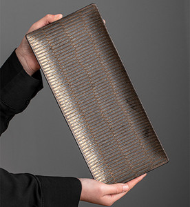 ถาดชาเซรามิกสไตล์ญี่ปุ่นแบบหยาบ ทำมือ ถาดรองน้ำชาแบบเรโทร ถาดรองน้ำชาแบบมินิมอลสำหรับเทน้ำชา - Product Image 1