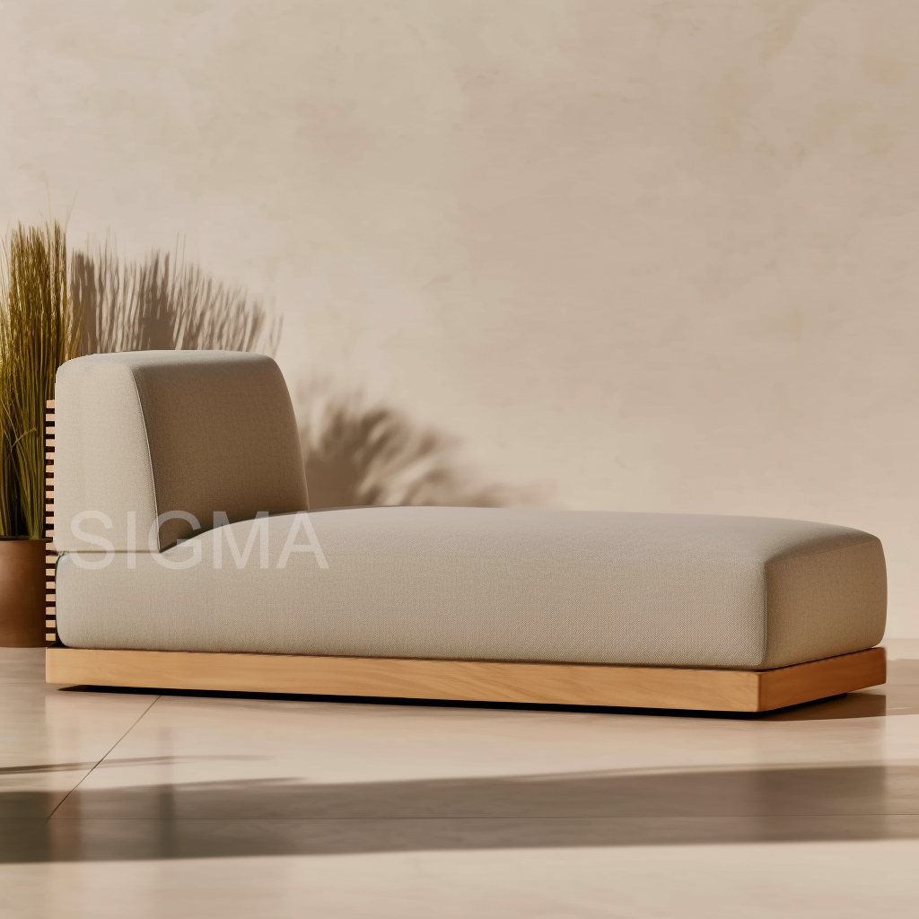 Outdoor daybed  solid wood sun bed high-quality new customized outdoor chaise  lounger