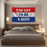 Banderas de Cerveza de 90x150cm (3x5 pies) de Buena Calidad, Venta al por Mayor del Fabricante, Diseño Exquisito de Mal Día para Ser Cerveza