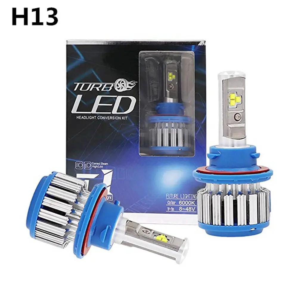 Super Bright LED T1 16000LM H13 h11 h7 Car Led Headlight with fan high lumen 6000k auto led headlight