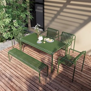 In ferro <span class=keywords><strong>da</strong></span> <span class=keywords><strong>giardino</strong></span> all'aperto <span class=keywords><strong>tavolo</strong></span> <span class=keywords><strong>e</strong></span> sedia Set Patio panche moderno semplice cortile per il tempo libero all'aperto scrivania-sedia <span class=keywords><strong>da</strong></span> tè caffetteria - Product Image 4