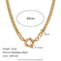 Collier pendentif en acier inoxydable, série complète pour la vie quotidienne, plaqué or 18 carats par électrolyse sous vide