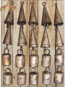 Handmade Decorative Tin Metal Craft Wind Chime Rustic Vintage Shabby Chic Hanging Decor Multicolor 20 Pieces <b>Set</b> - Product Image 4