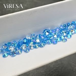 <span class=keywords><strong>Pietre</strong></span> di Moissanite Sfuse Multicolore Viresa, Taglio Brillante Rotondo Opalescente Creato in Laboratorio, 0.8-2.0mm - Product Image 4