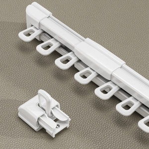 Rail de rideau télescopique en aluminium sans découpe, kit complet, fixation murale ou plafond, silencieux, lisse, multi-tailles – Offre Spéciale Abordable - Product Image 2