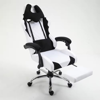 Chaise de jeu de haute qualité, chaise de bureau pour joueur de luxe rose et blanche, chaise de jeu Cougar avec repose-pieds et massage