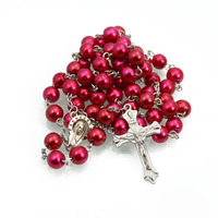 Vente en gros de haute qualité catholicisme chaîne en plastique perle chapelet collier