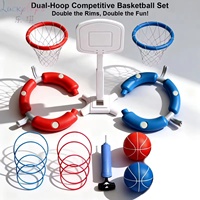 Jeu de basket-ball aquatique flottant en plastique pour deux joueurs, jeu de lancer d'anneaux pour une utilisation compétitive en piscine extérieure
