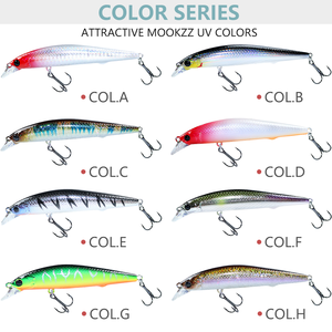 Leurre de pêche Minnow Jerkbait suspendu 70mm-105mm, 6.5g 9.5g 12g, avec système de transfert de poids pour lancer longue distance et action réaliste, pour la pêche au bar et à la truite - Product Image 6