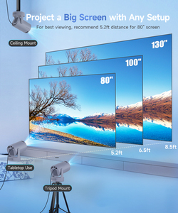 Pour projecteur mini HY300 Pro Plus 720P 290 ANSI Correction automatique de la distorsion trapézoïdale Manuelle 8K BT & WiFi 6 Android 14 - Product Image 4