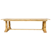 Table rustique en pin massif de qualité commerciale avec pieds tournés amovibles pour location événementielle (mariages, fêtes)