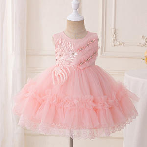 Nouvel été enfants paillettes <span class=keywords><strong>robe</strong></span> de mariée fête porter dentelle fée sans manches filles robes - Product Image 4