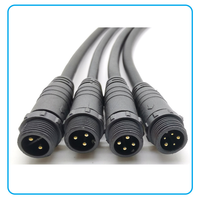 Câble personnalisé M12 étanche avec conducteur en cuivre et isolation en PVC pour boîte de culture de plantes, connecteur de cordon d'alimentation pour bande LED, prise mâle-femelle enfichable