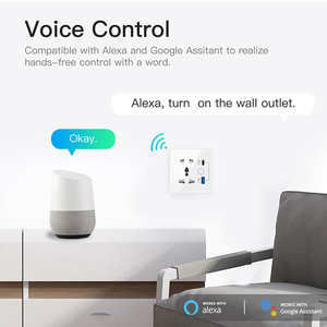 5pin cảm ứng thủy tinh tự động hóa Wifi tường ổ cắm Google nhà Alexa Echo hiển thị Smartlife App Powered by tuya Wifi phổ ổ cắm - Product Image 2