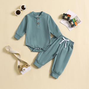 Neues süßes Kletteroutfit für Babyjungen, zweiteiliges Set mit langen Ärmeln und Frühlingsdruck, ODM - Product Image 5