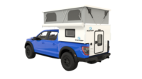 Casa Rodante Desplegable para Camioneta Ford F150, 3 Camas, Techo Elevable, con Ducha, Inodoro, Cocina y Energía Solar