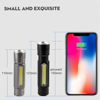 Senter LED EDC Portabel dari Aluminium Alloy T6 Tahan Air IP44 Dapat Diisi Ulang USB Cahaya COB 1000 Lumens 5000K Mini Cahaya Siang Hari.