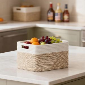 Lot de 5 paniers de <span class=keywords><strong>rangement</strong></span> tissés pour étagères, paniers décoratifs pour organiser les jouets, les livres, les vêtements, le placard, la chambre d'enfant - Product Image 6