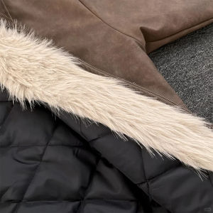 YUCHEN изготовленные на заказ меховые толстовки для мужчин съемные из искусственного меха на заказ на молнии тяжелые толстовки 500gsm с капюшоном из искусственного меха - Product Image 6