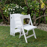 Chaise pliante en résine métallique blanche - Imperméable et empilable pour les mariages en plein air, les hôtels et l'utilisation commerciale
