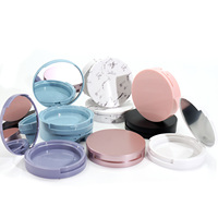 Boîtier compact de luxe rose de 59 mm pour poudre pressée, idéal pour blush, contour et illuminateur