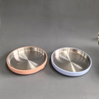 Assiettes pour bébé en acier inoxydable à forte aspiration, sans BPA, à large ouverture, avec manches en silicone amovibles pour l'alimentation des enfants
