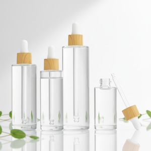 Envase de Vidrio Cilíndrico Personalizado para Suero, Botellas de Aceite Esencial con Tapa de Rosca, Gotero de Madera, Acabado Mate, Perfume, Fragancia, Cuidado de la Piel - Product Image 2