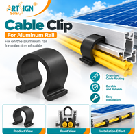 Artsign |   Clips de fixation pour câbles solaires photovoltaïques SUS304 et pinces de gestion de câbles PA pour cadre de panneau solaire et rail de montage en aluminium