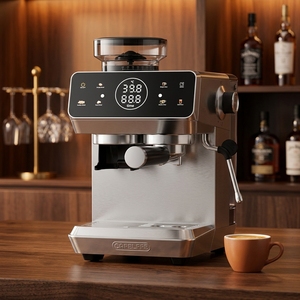 Cafetera Espresso Todo en Uno de Acero Inoxidable, Semiautomática, con Pantalla Táctil Inteligente, 20 Bares, con Sistema de Agua Caliente para Uso en el Hogar y la Oficina - Product Image 1