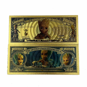 จัดส่งฟรีตัวละครภาพยนตร์ Groot ของที่ระลึกดอลล่าร์100ธนบัตรฟอยล์ชุบทองดีไซน์ตามสั่ง - Product Image 3