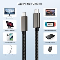 Kabel Data USB C ke USB C 100W Berkualitas Tinggi 3A/5A, Pengisian Daya Super Cepat dengan Lapisan Nilon dalam Berbagai Warna untuk Ponsel iPhone