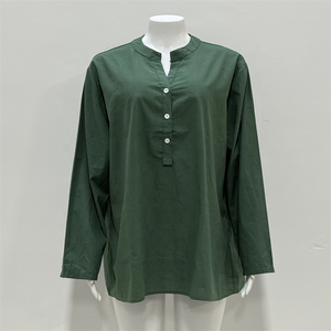 Camicia Vintage da Donna Stile Europeo e Americano, Vestibilità Ampia, Tinta Unita, Collo a <span class=keywords><strong>V</strong></span>, Bottoni, Maniche Lunghe per Primavera Estate - Product Image 2