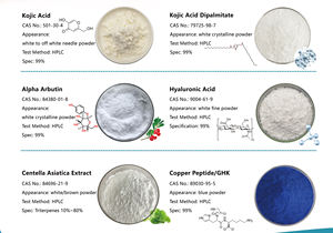 HongDa kozmetik sınıf cilt beyazlatma hammadde kojik asit zerdeçal temizlik pedleri 99% saf kojik asit tozu - Product Image 4