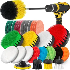 30 Piece Drill <strong>Brush</strong> Attachments Set,Scrub Pads &amp; Sponge, <strong>Power</strong> Scrubber <strong>Brush</strong> with Extend Long Attachment All Purpose - Product Image 1