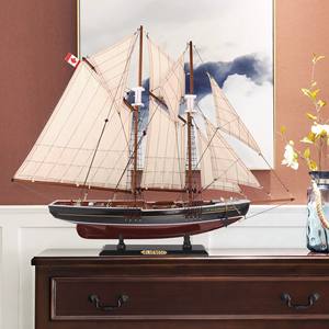 Modèle de <span class=keywords><strong>bateau</strong></span> à voile canadien à nez bleu en bois personnalisé, artisanat nautique, décoration, souvenir, cadeau, modèle de navire - Product Image 3