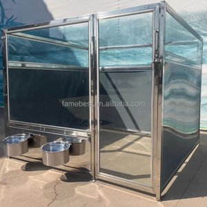 Chenil <span class=keywords><strong>pour</strong></span> <span class=keywords><strong>chien</strong></span> en acier inoxydable avec porte en verre trempé moderne <span class=keywords><strong>de</strong></span> luxe <span class=keywords><strong>pour</strong></span> <span class=keywords><strong>garderie</strong></span> <span class=keywords><strong>de</strong></span> chiens - Product Image 3