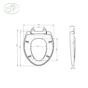 Asiento de Inodoro de Plástico Chung Long, Moderno, Universal, de PP, en Forma de V, con Tapa Cerrada, Bisagras de Cierre Lento, Forma Alargada 1 - Product Image 2