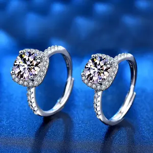 2021 Baru 100% Perak 925 & Cincin Berlian Moissanite Cincin Batu Wanita Dapat Disesuaikan XJZ003A