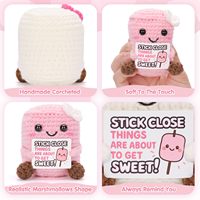 Marshmallows tricotés amusants, rose et blanc, peluche en forme de marshmallow, poupée au crochet faite à la main, cadeau positif pour les fêtes