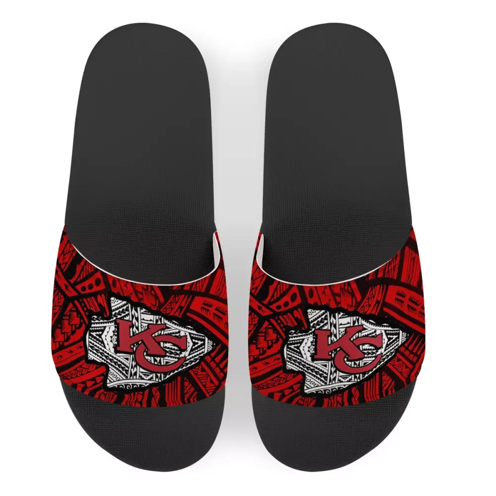 Chiefs football team slippers red Polynesian tribal design print Men shoes boys sleeper indoor slipper shoes NFLE sandal custom