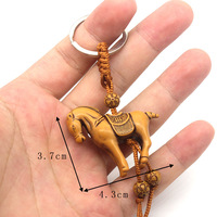 Porte-clés en résine Rétro Riches Lucky Tortoise Turtle, breloque de sac, pendentif animal 3D Éléphant Cheval, accessoires de bijoux
