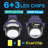 Lumens lumières lentille 6000lm intérieur Nig modèle Ansi Led Mini projecteur lentille Canbus phares Led pour voiture projecteur LED